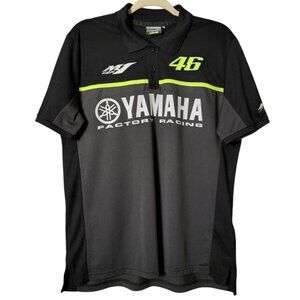 Yamaha Factory Racing VR46 Valentino Rossi Black Gray Short Sleeve Polo Shirt L